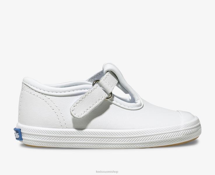 mestarivarvaspäällinen t-strap lenkkari pieni lapsi Keds jalkineet D42LD232 valkoista nahkaa