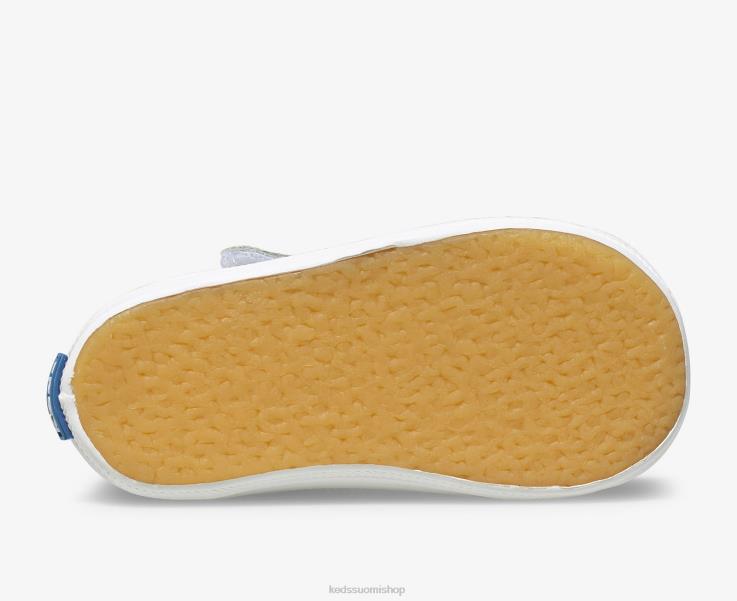 mestarivarvaspäällinen t-strap lenkkari pieni lapsi Keds jalkineet D42LD232 valkoista nahkaa