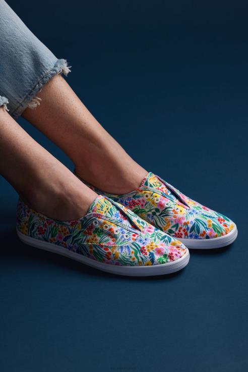 chillax lea slip lenkkarit naiset Keds x Rifle Paper Co. jalkineet D42LD20 valkoinen multi