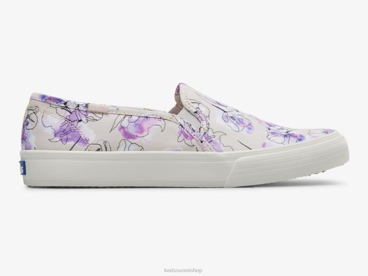 kaksikerroksinen kangas akvarelli kukkaprintti lenkkariin naiset Keds jalkineet D42LD64 harmaa violetti