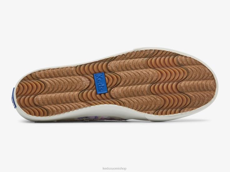 kaksikerroksinen kangas akvarelli kukkaprintti lenkkariin naiset Keds jalkineet D42LD64 harmaa violetti