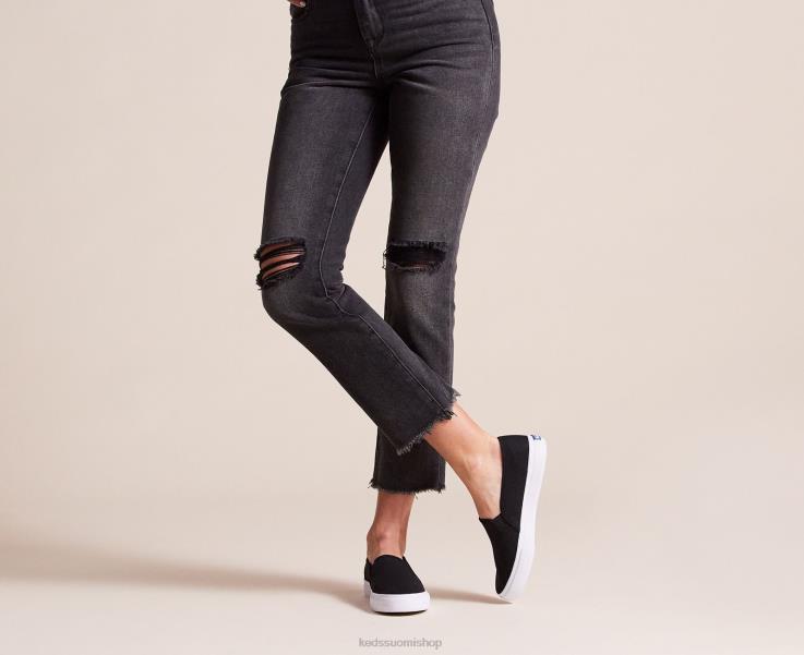 kaksikerroksinen kangasslip on lenkkari naiset Keds jalkineet D42LD1 musta