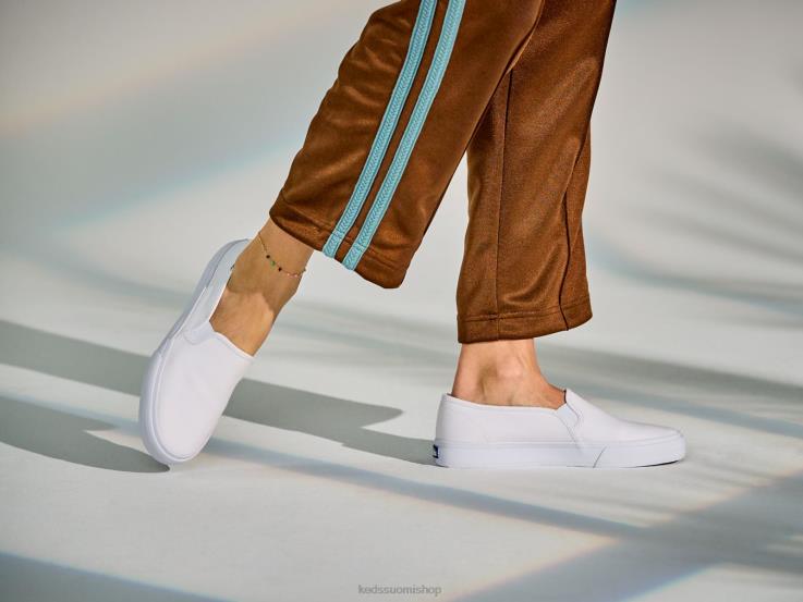 kaksikerroksinen kangasslip on lenkkari naiset Keds jalkineet D42LD2 valkoinen