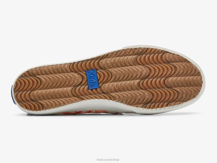 kaksikerroksinen trooppinen printtipusero tennareissa naiset Keds jalkineet D42LD13 valkoinen koralli