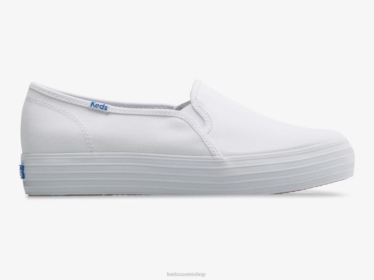 kolmikerroksinen canvas-slip on lenkkari naiset Keds jalkineet D42LD40 valkoinen