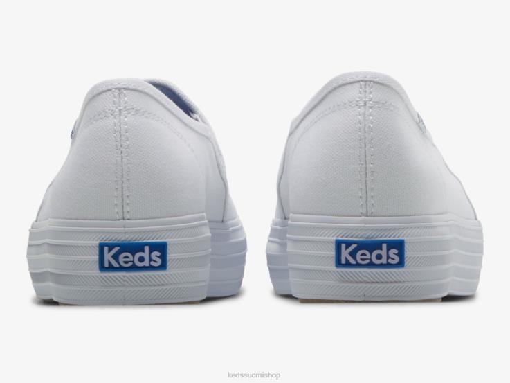 kolmikerroksinen canvas-slip on lenkkari naiset Keds jalkineet D42LD40 valkoinen