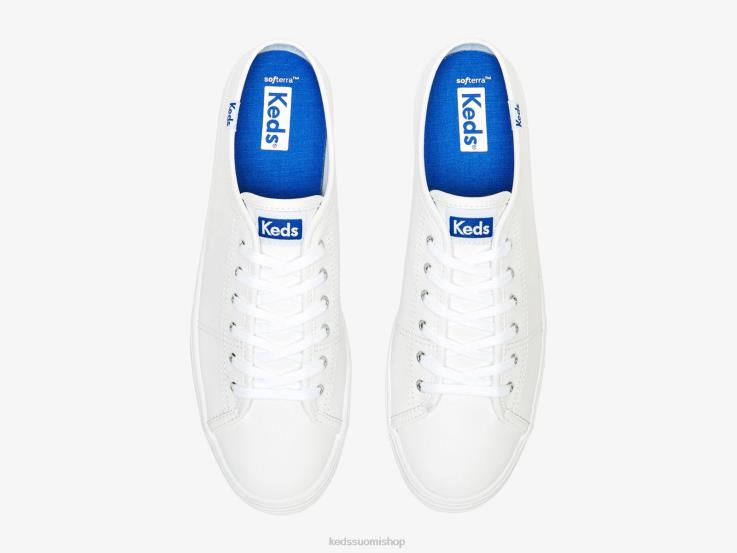 kolminkertainen kick muuli-nahkainen lenkkari naiset Keds jalkineet D42LD46 valkoinen