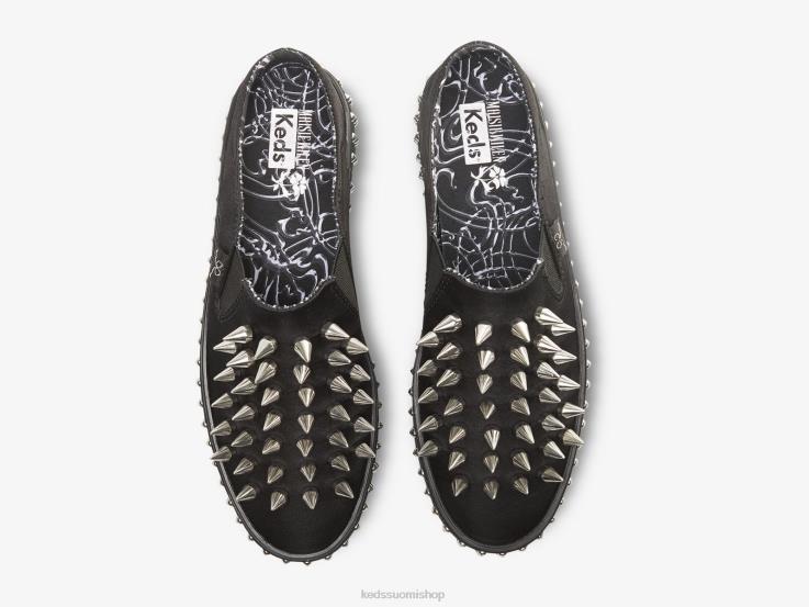 takapotku muuli stud slip lenkkariin naiset Keds x Maisie Wilen jalkineet D42LD56 musta