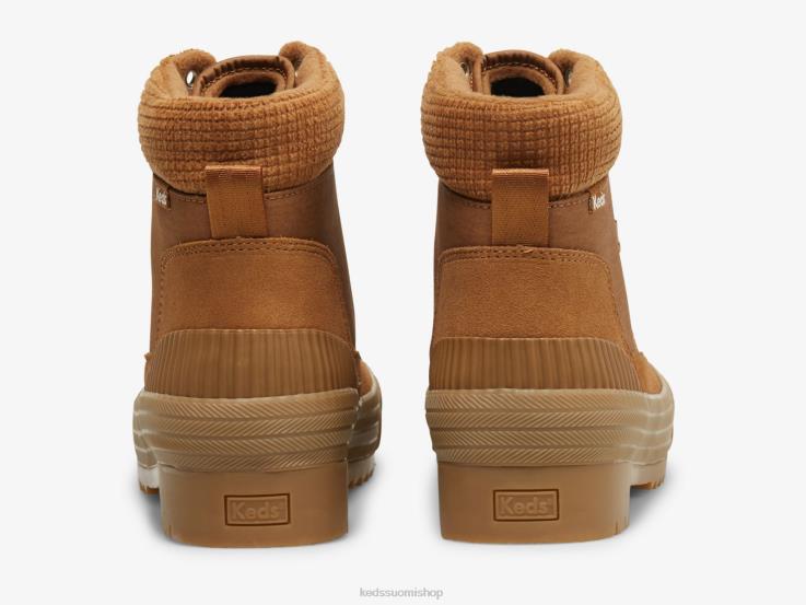 Vedenkestävä fielder-saappas mokkanahka ohuella pinnalla naiset Keds jalkineet D42LD207 rusketus