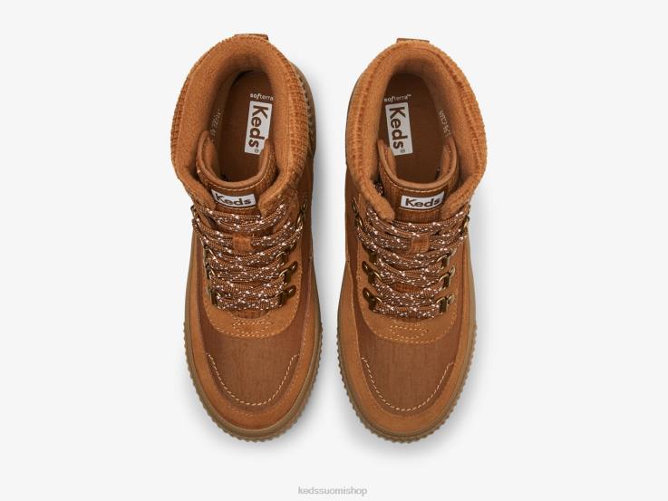 Vedenkestävä fielder-saappas mokkanahka ohuella pinnalla naiset Keds jalkineet D42LD207 rusketus