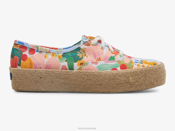 alusta juuttia sisiliasta naiset Keds x Rifle Paper Co. jalkineet D42LD182 valkoinen multi