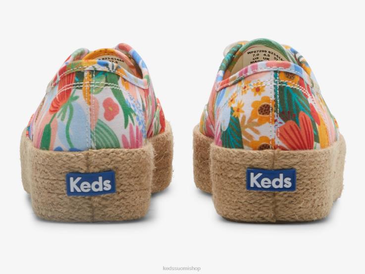 alusta juuttia sisiliasta naiset Keds x Rifle Paper Co. jalkineet D42LD182 valkoinen multi