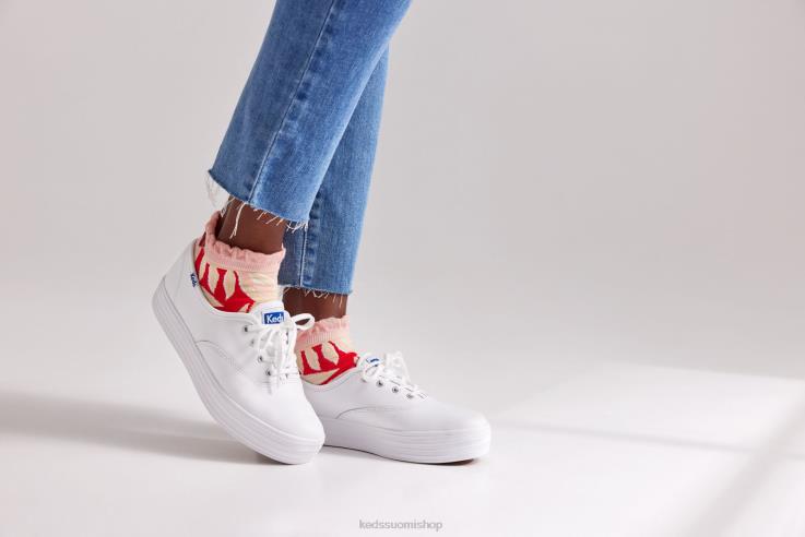 alustanahkainen lenkkari naiset Keds jalkineet D42LD101 valkoinen