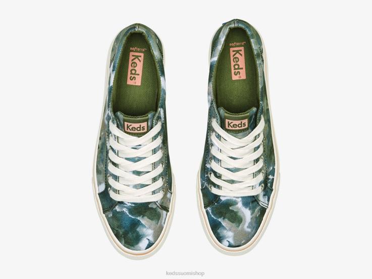 jump kick canvas abstrakti kukkaprinttilenkkari naiset Keds jalkineet D42LD168 oliivi