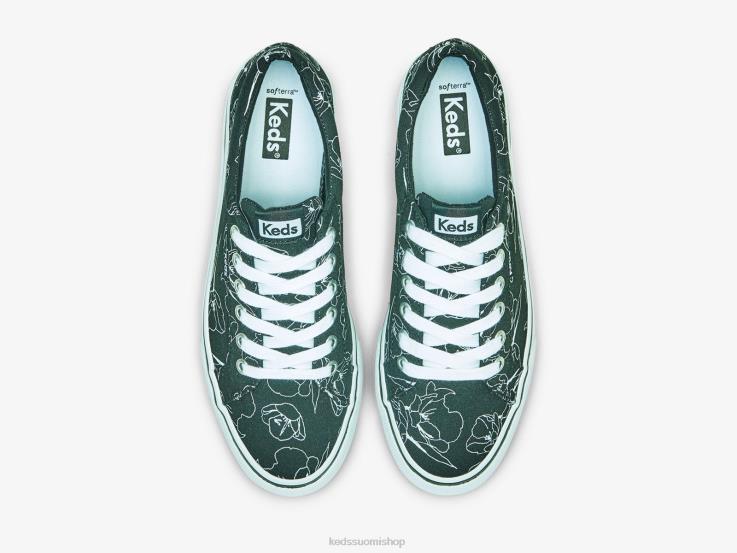 jump kick canvas käsin piirretyt kukkalenkkarit naiset Keds jalkineet D42LD201 musta valkoinen