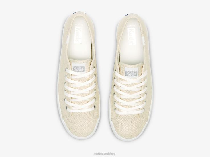 kickstart metallinen tekstiililenkkari naiset Keds jalkineet D42LD175 luonnollinen hopea