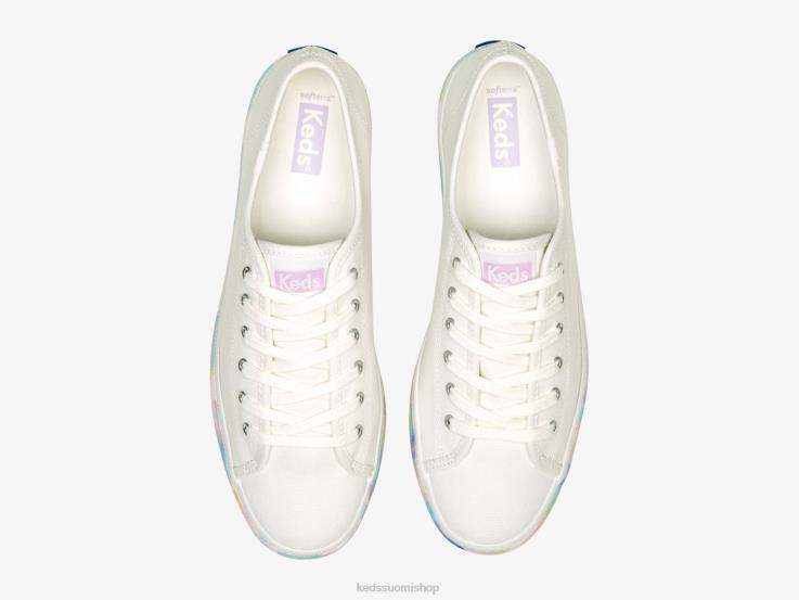 kolminkertainen abstrakti kukkainen kettulenkkari naiset Keds jalkineet D42LD172 valkoinen multi