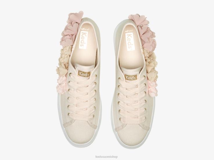 kolminkertainen kukkaapplikoitu juhlalenkki naiset Keds jalkineet D42LD210 vaaleanpunainen