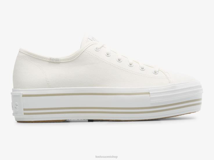 kolminkertainen patchwork foxing lenkkari naiset Keds jalkineet D42LD191 valkoinen