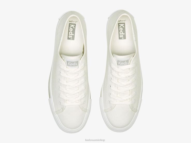 kolminkertainen patchwork foxing lenkkari naiset Keds jalkineet D42LD191 valkoinen