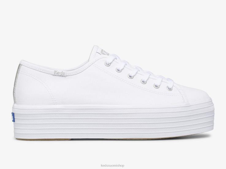 kolminkertaiset canvas-lenkkarit naiset Keds jalkineet D42LD89 valkoinen