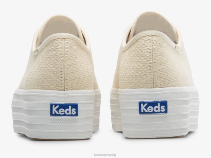 kolminkertaiset metallikudotut tennarit naiset Keds jalkineet D42LD189 luonnon kultaa