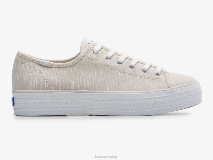 triple kick canvas lines print lenkkari naiset Keds jalkineet D42LD176 kullanruskea hopea