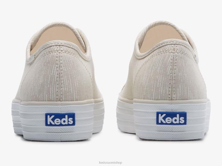 triple kick canvas lines print lenkkari naiset Keds jalkineet D42LD176 kullanruskea hopea