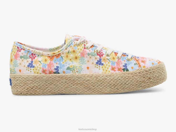 triple kick juuttimargaux naiset Keds x Rifle Paper Co. jalkineet D42LD177 valkoinen multi