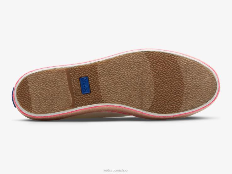 triple potku canvas juutti foxing tennarit naiset Keds jalkineet D42LD167 valkoinen neon pinkki