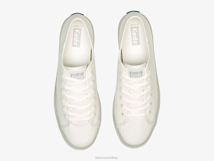 triple up canvas foxing stripe tennarit naiset Keds jalkineet D42LD183 valkoinen harmaa