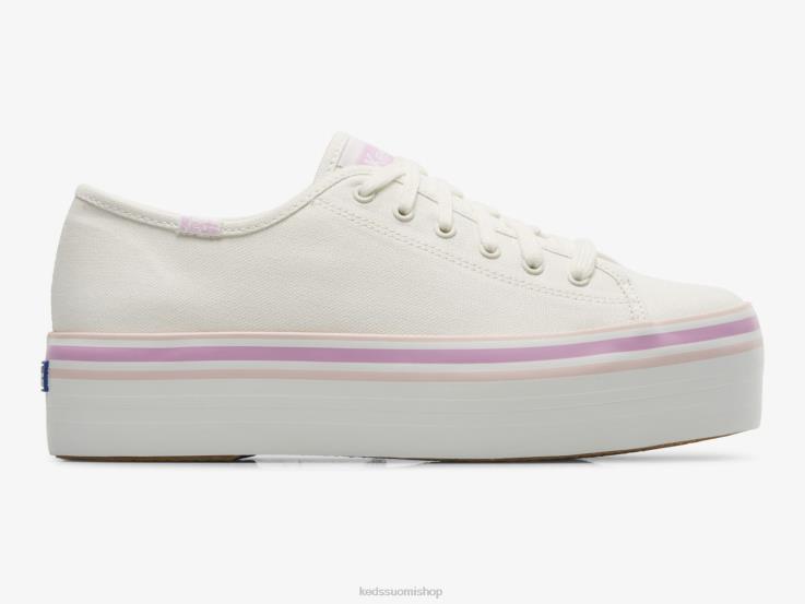 triple up canvas foxing stripe tennarit naiset Keds jalkineet D42LD184 valkoinen lila