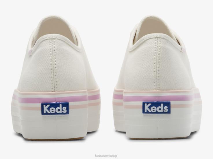 triple up canvas foxing stripe tennarit naiset Keds jalkineet D42LD184 valkoinen lila